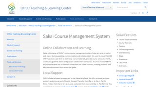 Sakai | Teaching & Learning Center | OHSU