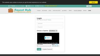 Login to manage your faucets | FaucetHub - Bitcoin Micropayment ...