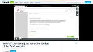 Tutorial : Accessing the reserved section of the OIIQ Website on Vimeo