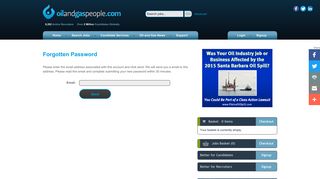 Forgotten Password - Oil and Gas People Login