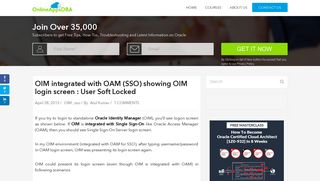 OIM integrated with OAM (SSO) showing OIM login screen : User Soft ...