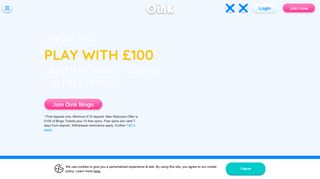 Oink Bingo: Deposit £10, Get £100 Bingo Tickets + 10 Spins