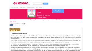 Oink Bingo - 500% welcome bonus - 50 free spins! - OhMyBingo