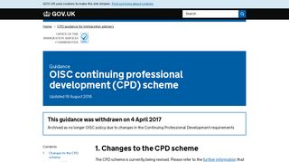[Withdrawn] OISC continuing professional development (CPD ... - Gov.uk