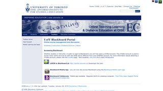 ONLINE :: Blackboard :: Online and Distance Education at OISE