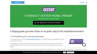 OISTER Oversigt: Mobil Bredbånd og Telefoni - Patient Net