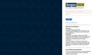MyOIT Login - Oregon Institute of Technology