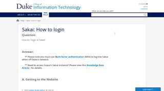 Sakai: How to login | Duke University OIT