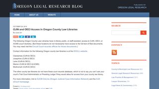 OJIN and OECI Access in Oregon County Law Libraries — Oregon ...