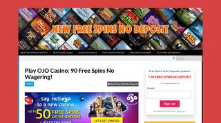 Play OJO Casino: 90 Free Spins No Wagering! - New Free Spins No ...