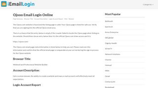 Ojooo Email Login Page URL 2018 | iEmailLogin