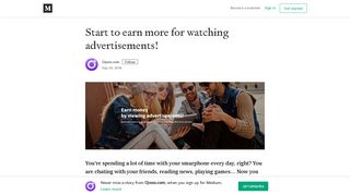 Start to earn more for watching advertisements! – Ojooo.com – Medium