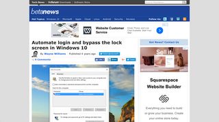 Automate login and bypass the lock screen in Windows 10 - BetaNews