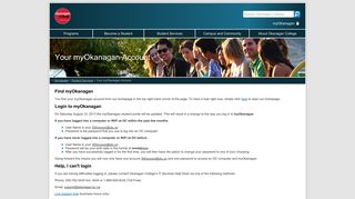 Your myOkanagan Account - Okanagan College