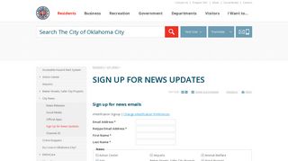 Sign Up for News Updates | City of OKC
