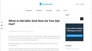 What Is OkCaller And How Do You Opt Out? | BrandYourself