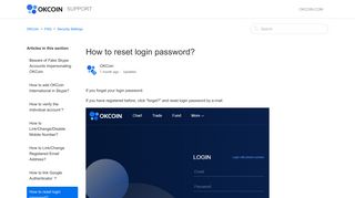 How to reset login password? – OKCoin