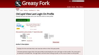 OkCupid View Last Login On Profile - Greasy Fork