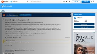 Unable to log in or change password : OkCupid - Reddit