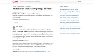 What are some common OkCupid login problems? - Quora
