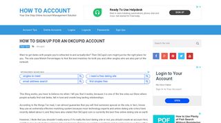 How to Sign Up for an OkCupid Account | How To Account