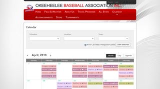 Calendar - Okeeheelee Baseball