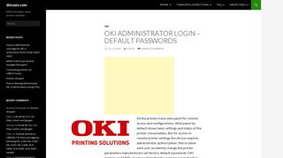 Oki administrator login – default passwords | dimasio.com