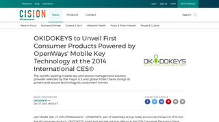 OKIDOKEYS to Unveil First Consumer Products Powered by ...