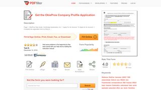 Fillable Online OkiePros Company Profile Application Fax Email ...
