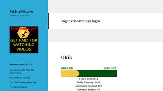 okik earnings login – PtcSiteAll.com