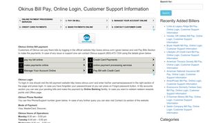 Okinus Bill Pay, Online Login, Customer Support Information
