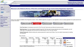 Oklahoma Board of Narcotics License Registration and Renewal