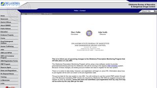 Oklahoma Bureau of Narcotics and Dangerous Drugs - NEW PMP ...