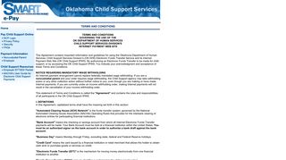 Terms and Conditions - Oklahoma Child Support Services web site