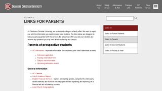 Links for Parents | Oklahoma Christian University