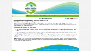 Online Services: Child Support Services SMART e-Pay - okdhs
