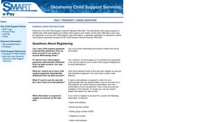 FAQs - Oklahoma Child Support Services web site