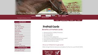 Oklahoma State Bank, Prepaid cards