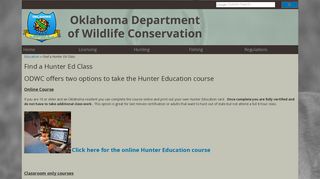 Find a Hunter Ed Class | Oklahoma Department of Wildlife Conservation