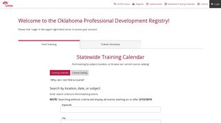 Oklahoma Professional Development Registry