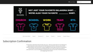 Subscription Confirmation – Oklahoma Shirt Company