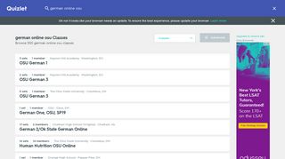 Class Search › german online osu | Quizlet