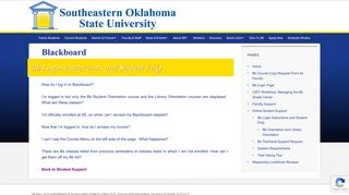 Bb Login Instructions and Student FAQ - Southeastern Homepages