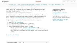 Registering for Employer Account with Oklahoma Employment ...