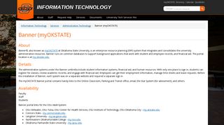 Banner (myOKSTATE) | Information Technology | Oklahoma State ...