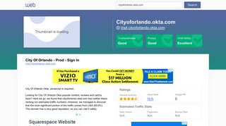 Everything on cityoforlando.okta.com. City Of Orlando - Prod - Sign In.