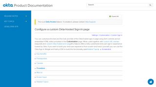 Configure a custom Okta-hosted sign-in page - Okta Release Notes