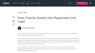 Flask Tutorial: Simple User Registration and Login | Okta Developer