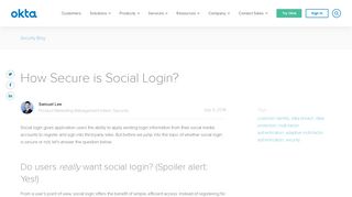 How Secure is Social Login? | Okta