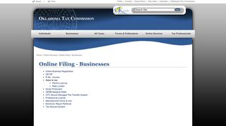 Oklahoma Tax Commission - Online Filing - Businesses